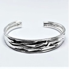Rosalyn Sterling Silver Rouched Cuff